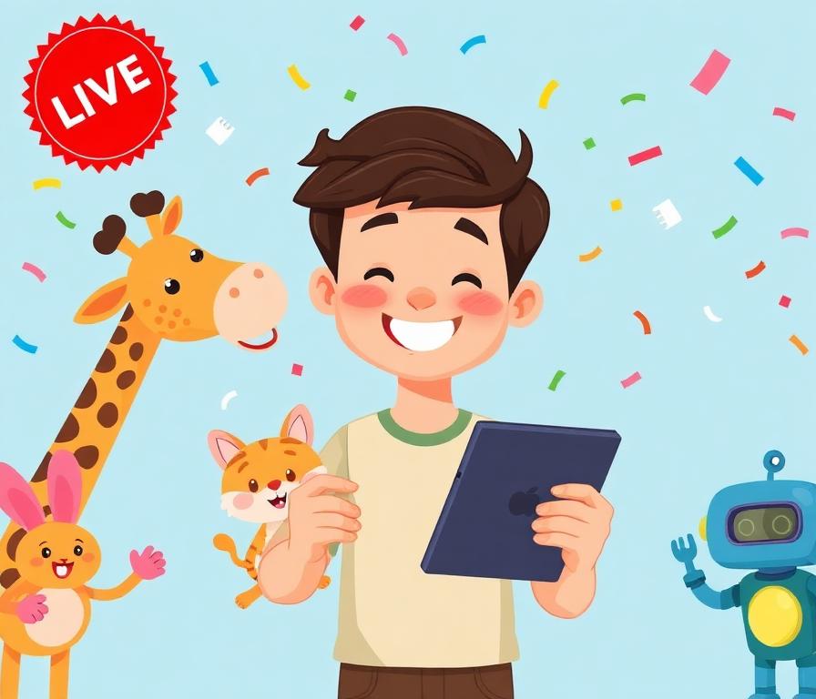 Cartoons live streaming illustration